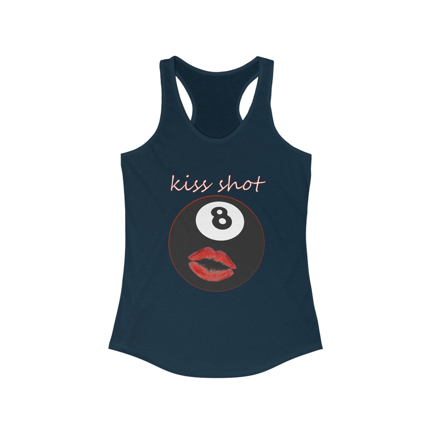 "Kiss Shot" 8 Ball Women's Racerback Tank