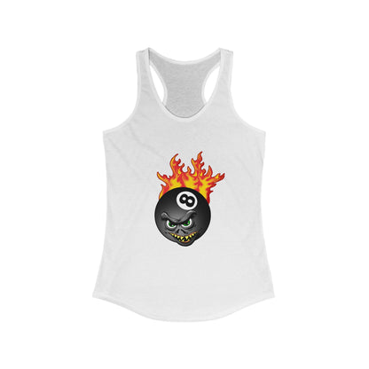 Women's Monster 8 Ball on Fire Racerback Tank