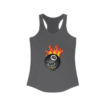 Women's Monster 8 Ball on Fire Racerback Tank