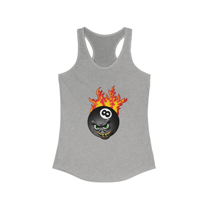 Women's Monster 8 Ball on Fire Racerback Tank