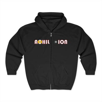 The Alternative 98 Logo and "Kiss Shot"8 Ball Unisex Heavy Blend™ Full Zip Hooded Sweatshirt