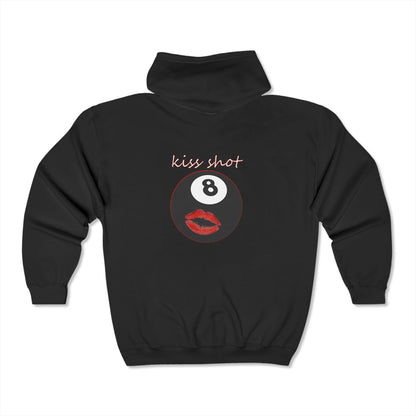 The Alternative 98 Logo and "Kiss Shot"8 Ball Unisex Heavy Blend™ Full Zip Hooded Sweatshirt